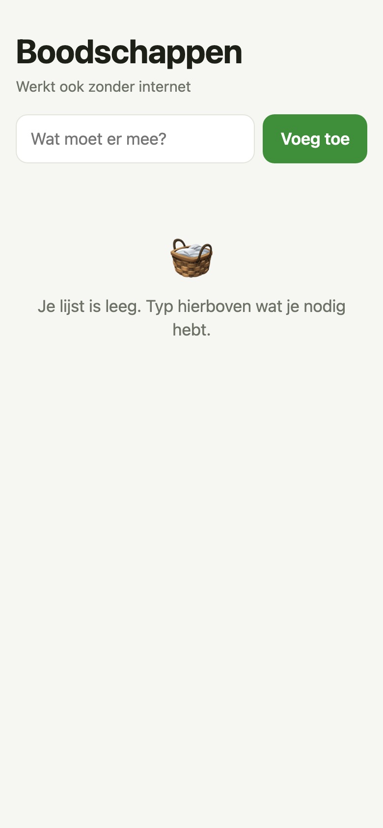 Lege lijst, klaar om te vullen